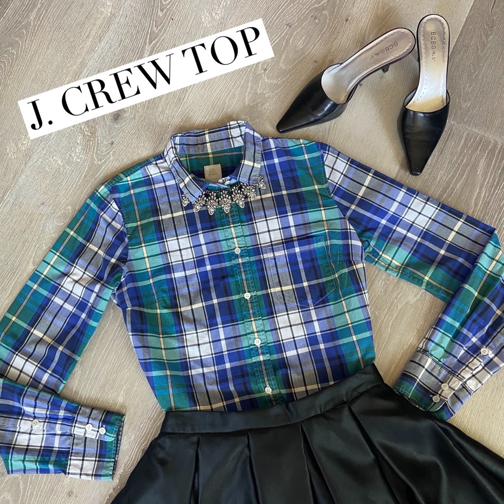 J. CREW Plaid Button Down "The Boy Shirt" Size 4